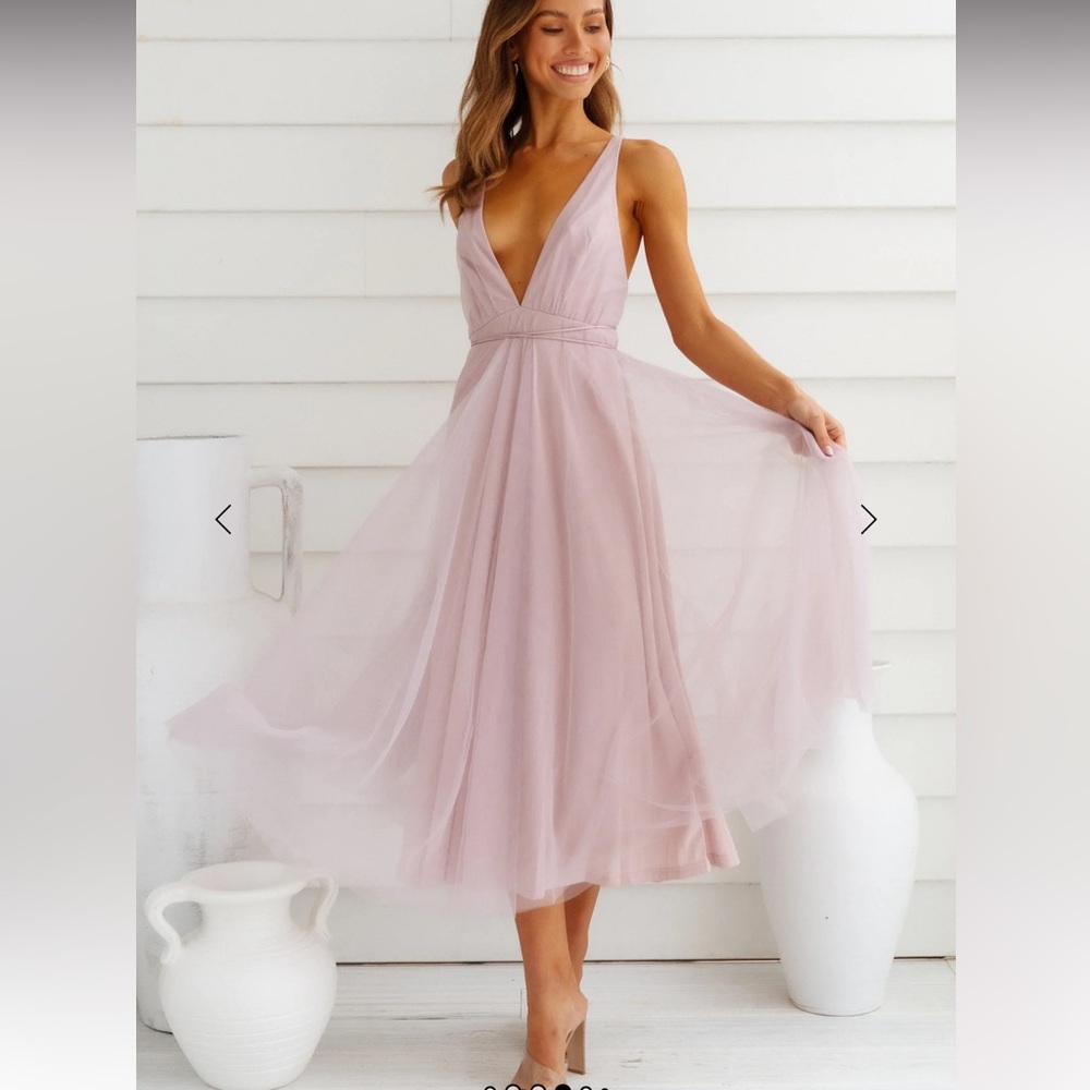 Hello Molly Lilic Summer Cinderella Tulle Lace Up & Around Midi Dress NWT S/4